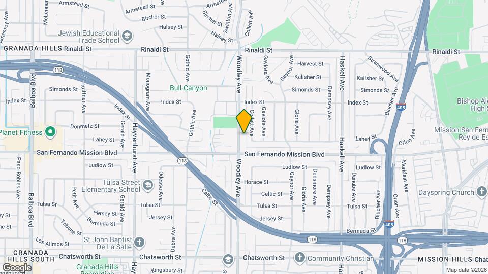 11140 Woodley Ave Map and Location Details