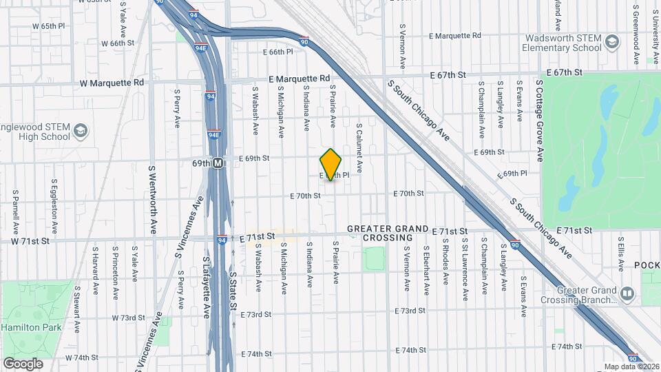 6946 S Prairie Ave Map and Location Details