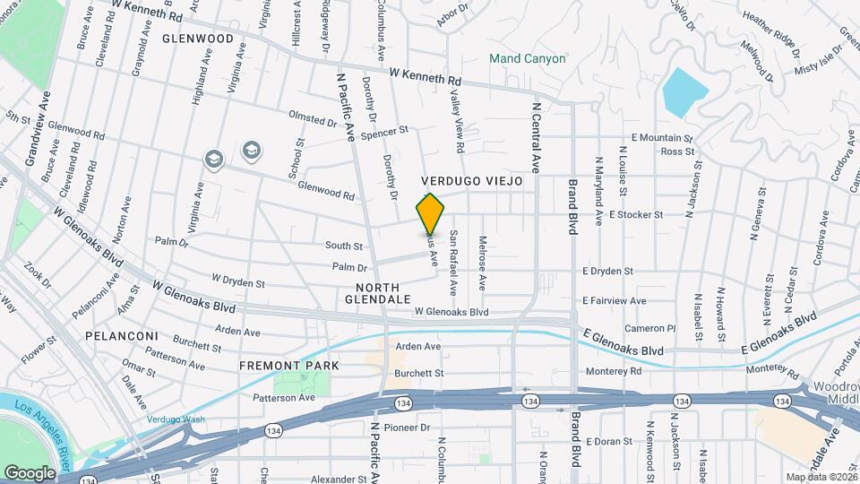 1141 N Columbus Ave Mapa y Detalles de la Ubicación