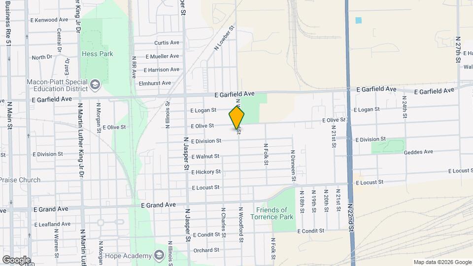 1729 N Woodford St Map and Location Details