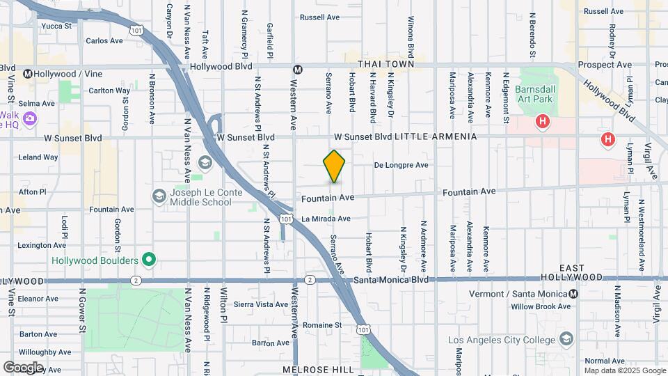 1310 N Serrano Ave Mapa y Detalles de la Ubicación