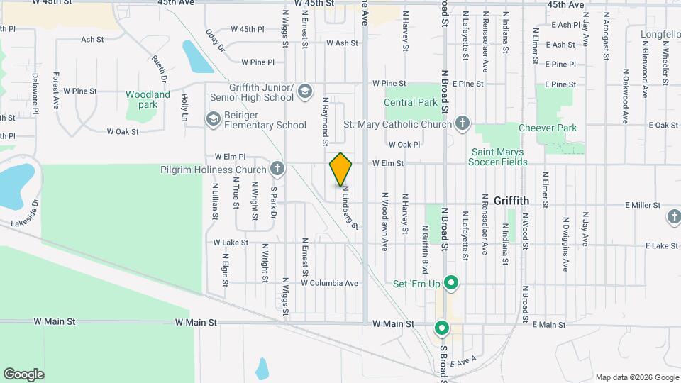 414 N Lindberg St Map and Location Details