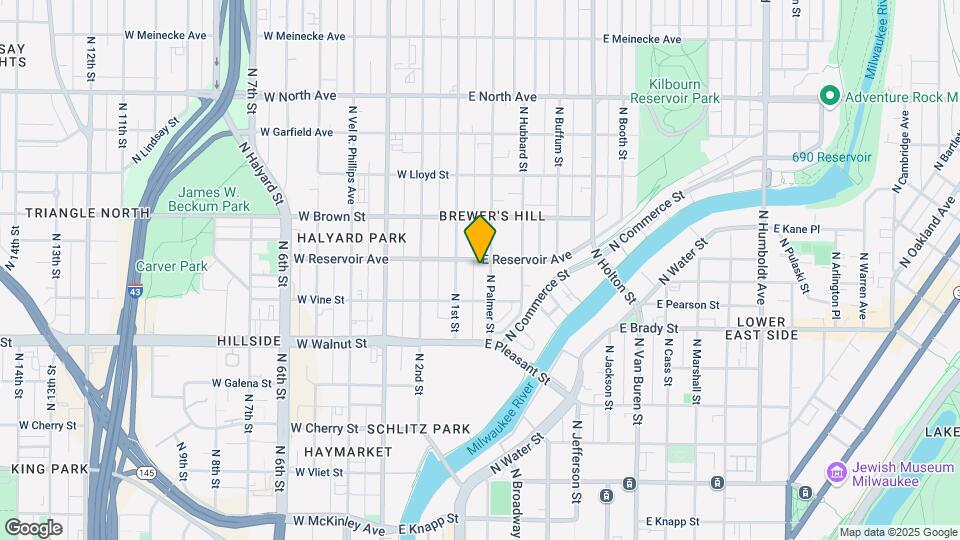1843 N Palmer St Map and Location Details