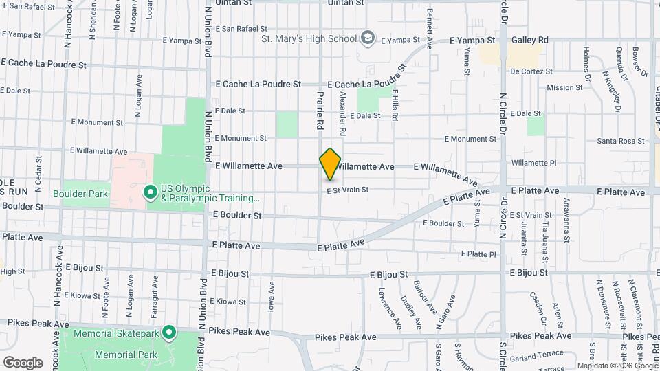 2310 E St Vrain St Mapa y Detalles de la Ubicación