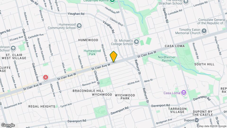 597 St Clair Ave W Map and Location Details
