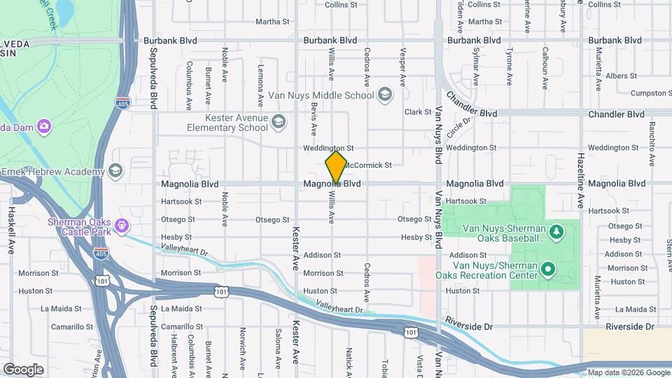 14758 Magnolia Blvd Map and Location Details