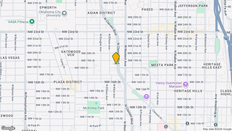 1901 N Classen Blvd Map and Location Details