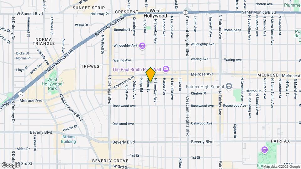 626 N Flores St Map and Location Details