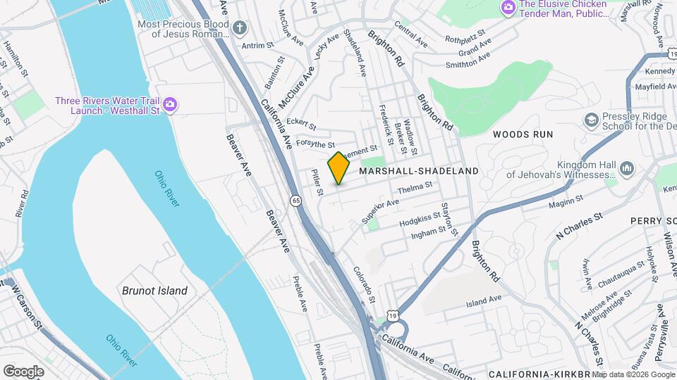 1444 Woodland Ave Map and Location Details