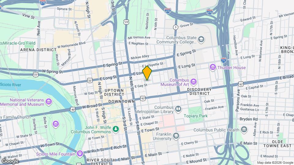226 E Gay St Mapa y Detalles de la Ubicación
