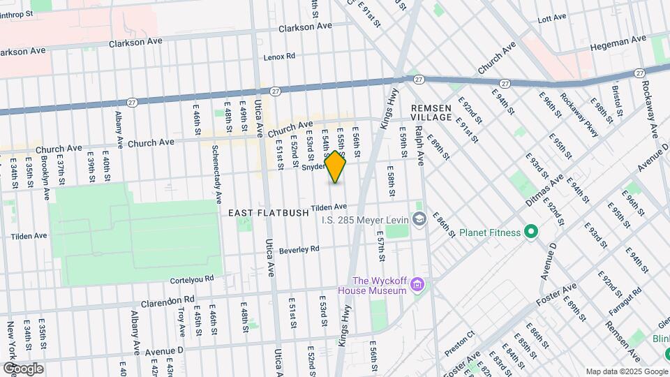 387 E 54th St Map and Location Details