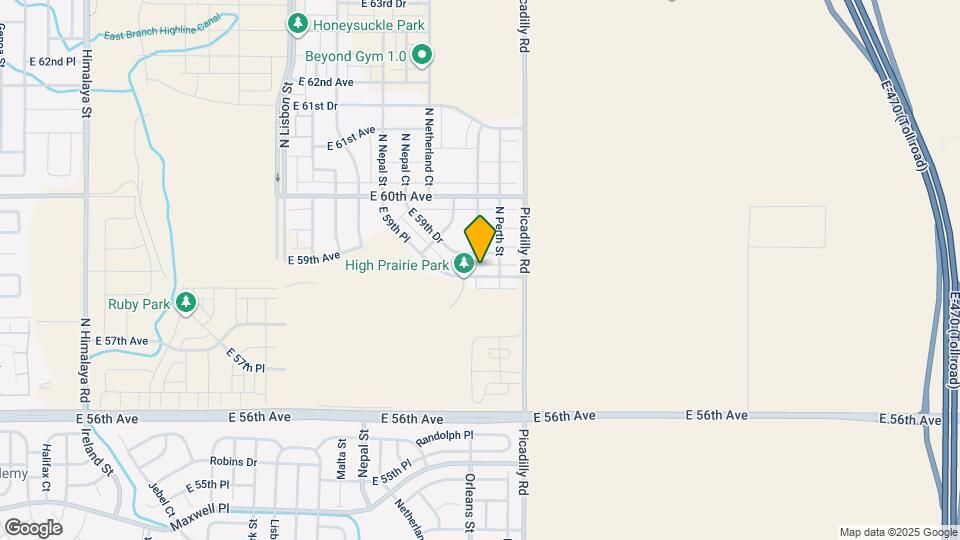 21525 E 59th Pl Map and Location Details