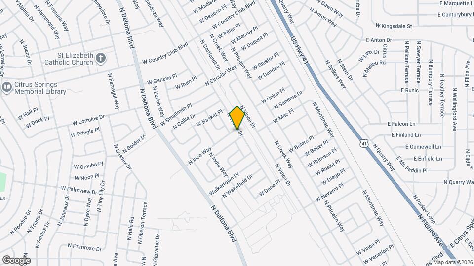 8499 N Inca Way Map and Location Details