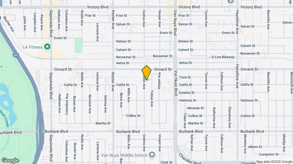 5908 Cedros Avenue Mapa y Detalles de la Ubicación