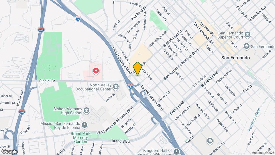11522 Laurel Canyon Blvd Mapa y Detalles de la Ubicación