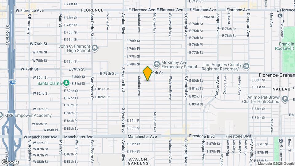 736 E 80th St Map and Location Details