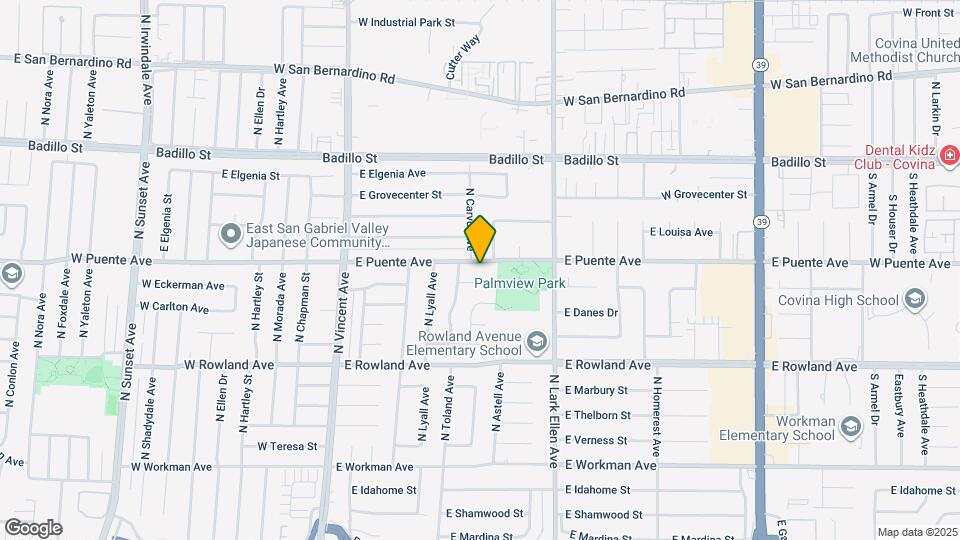 1252 E Puente Ave Mapa y Detalles de la Ubicación