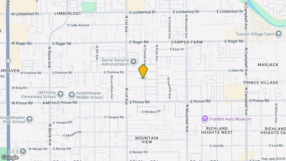 3733 N Tyndall Ave Map and Location Details