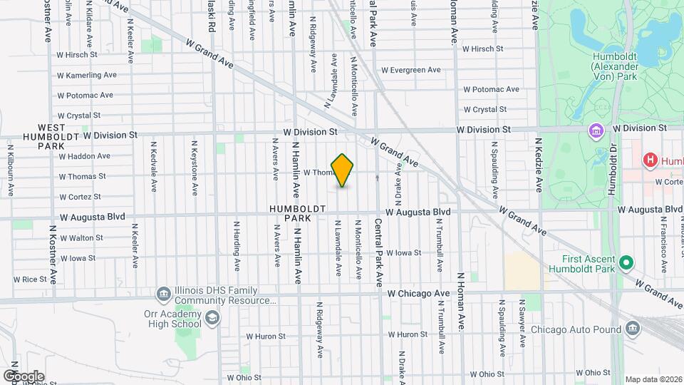 1033 N Lawndale Ave Map and Location Details