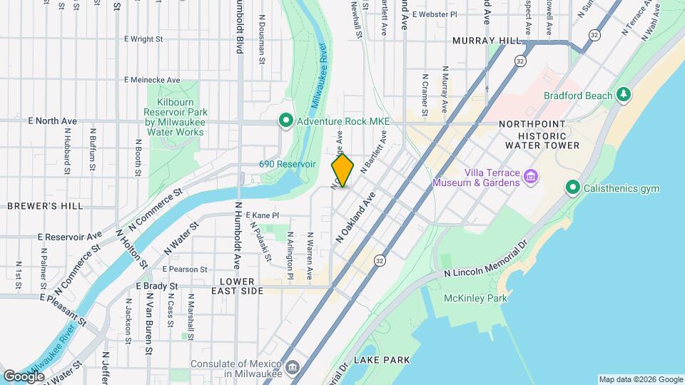 1937 N Bartlett Ave, Unit Lower Map and Location Details