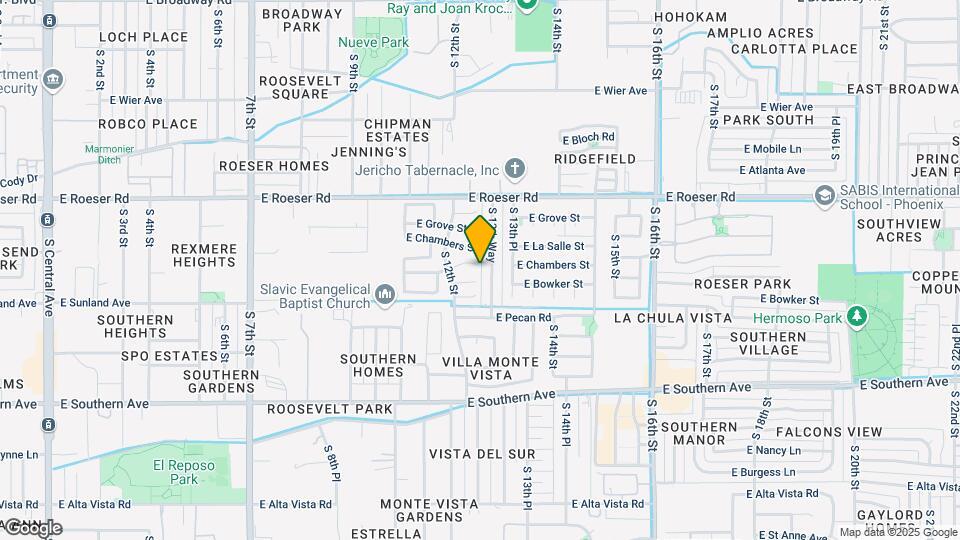 1221 E Bowker St Map and Location Details