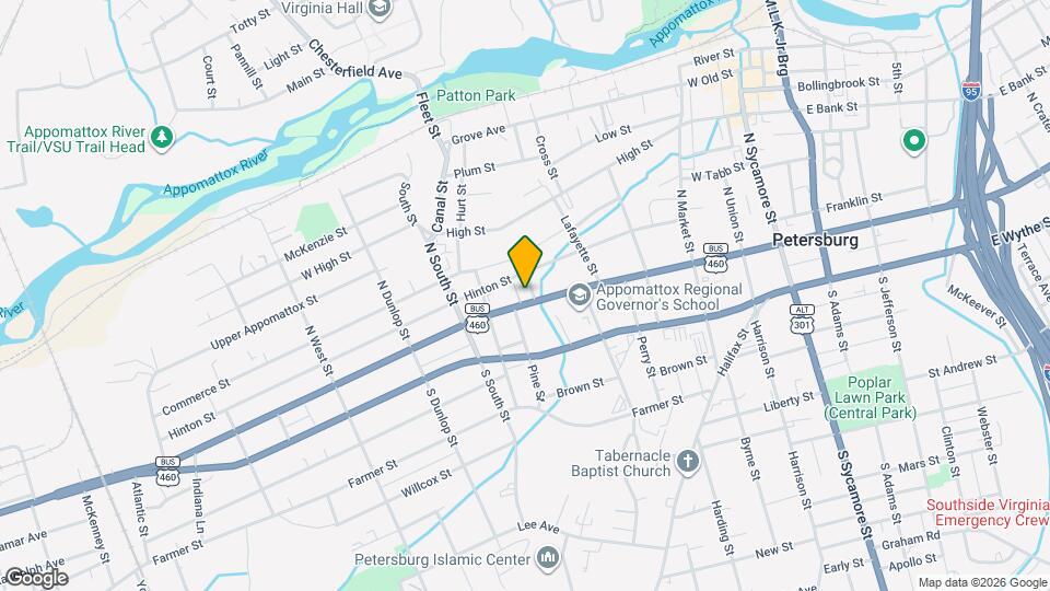 607 W Washington St, Unit Apt. B (Upstairs) Map and Location Details