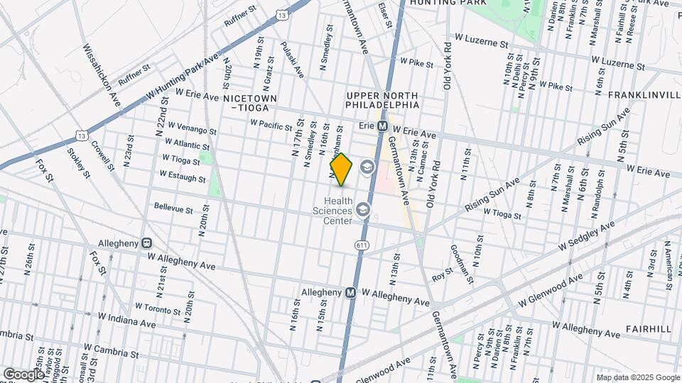 1500 W Tioga St Map and Location Details