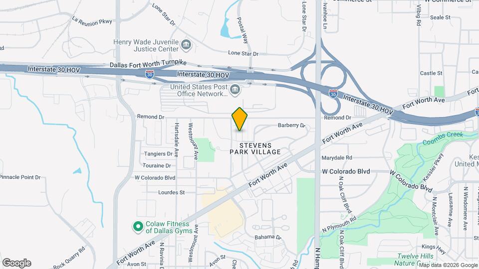 Bright Stevens Park home minutes from Bishop Arts & Trinity Groves Map and Location Details