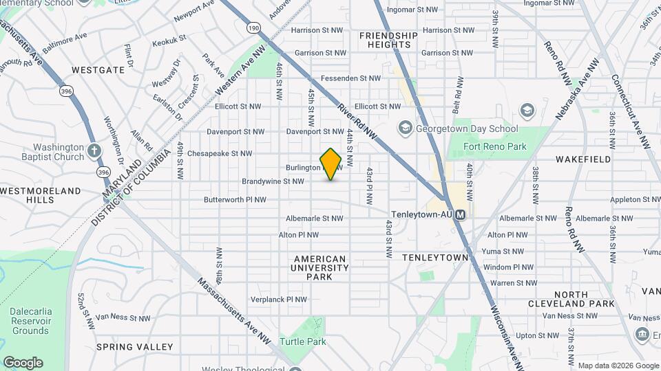 4424 Brandywine St NW, Unit B Map and Location Details