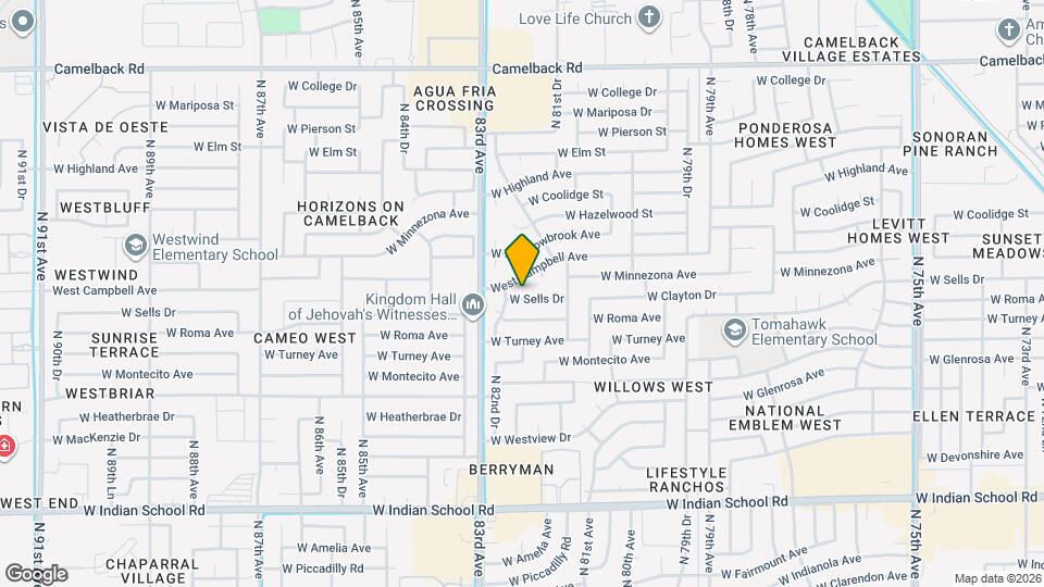 8202 W Sells Dr Mapa y Detalles de la Ubicación