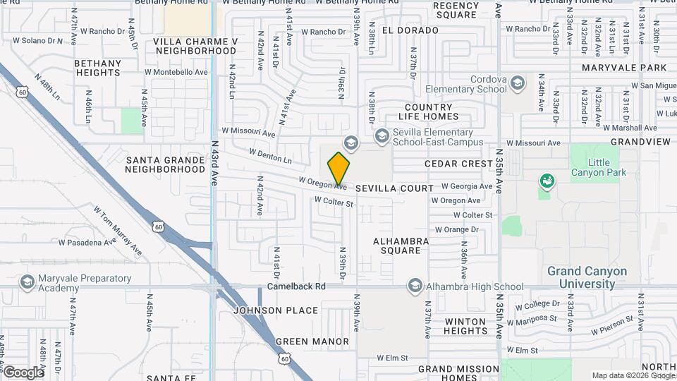 3925 W Oregon Ave Map and Location Details