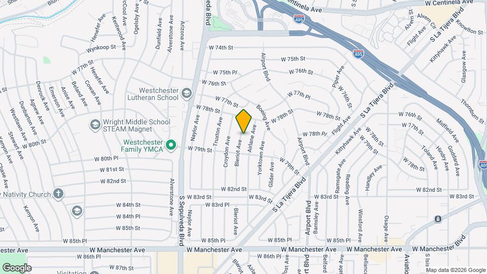 7848 Bleriot Ave Map and Location Details