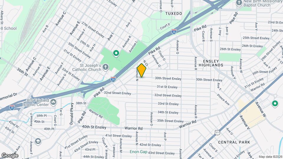 1415 30th Street Ensley Map and Location Details