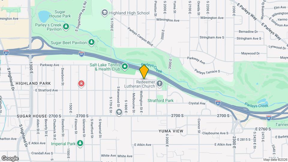 1870 E Hillcrest Ave Map and Location Details