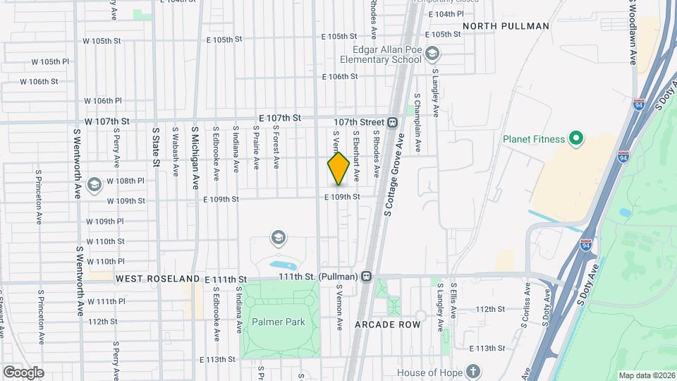 10855 S Vernon Ave Map and Location Details