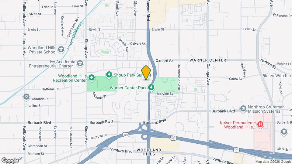 5845 Topanga Canyon Pl Map and Location Details