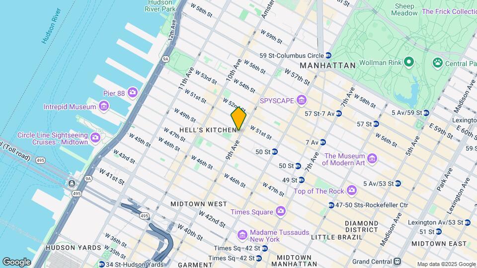 402 W 50th St Map and Location Details