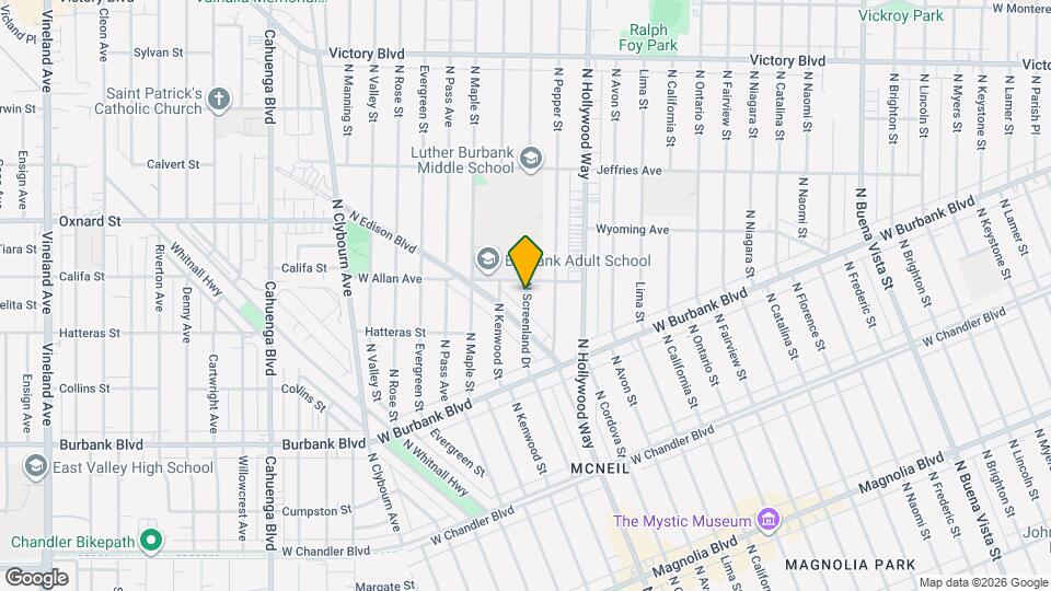 1525 N Screenland Dr Map and Location Details