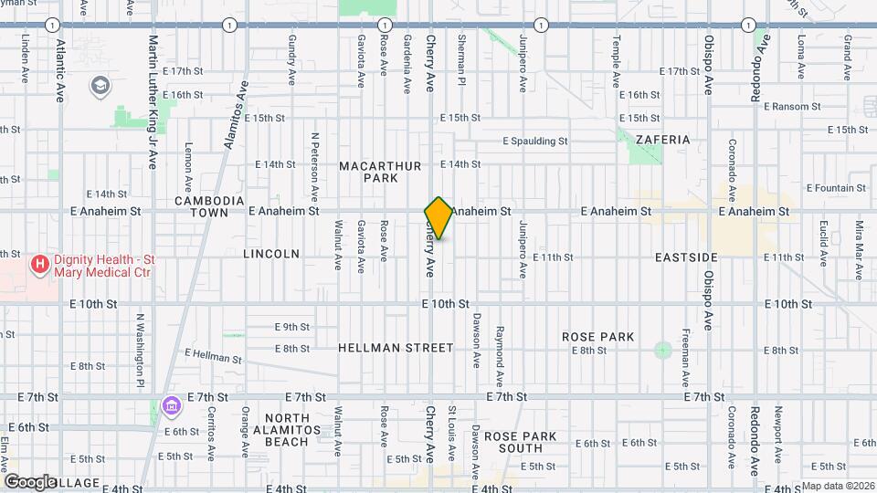 1122 Cherry Ave, Unit D Mapa y Detalles de la Ubicación