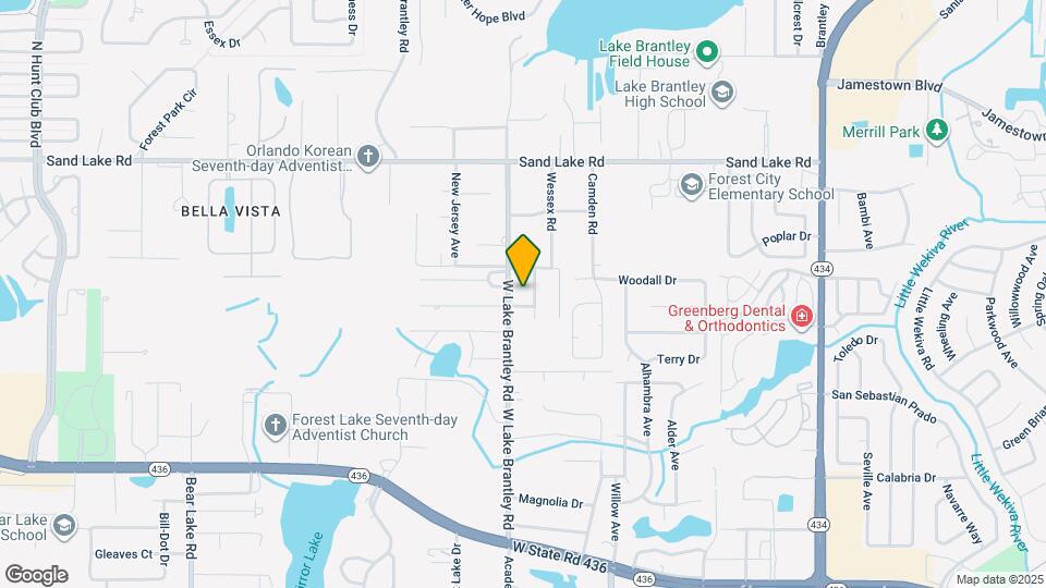 911 W Lake Brantley Rd Map and Location Details