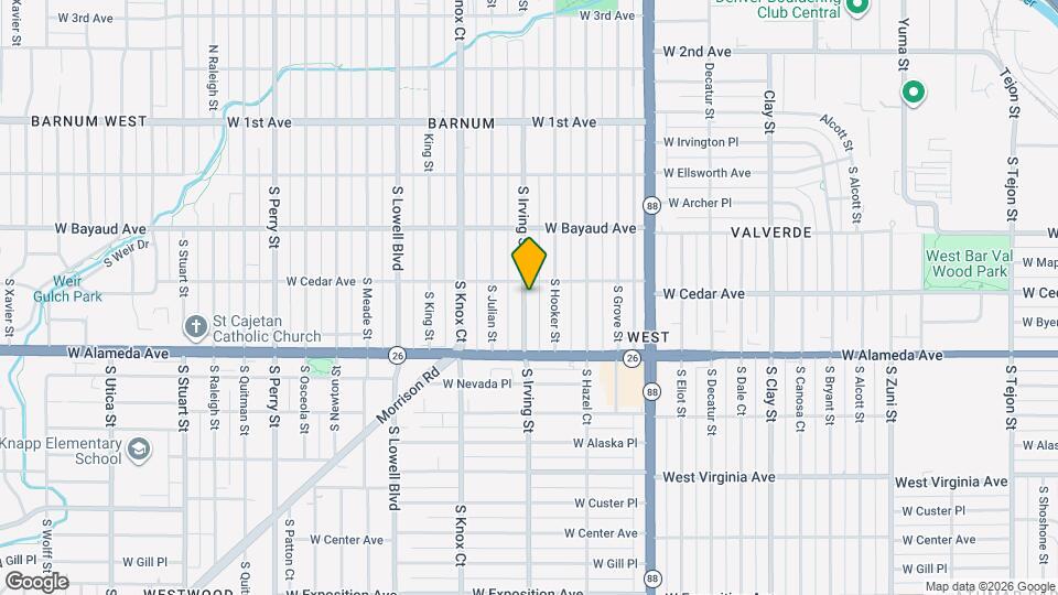 216 S Irving St Map and Location Details