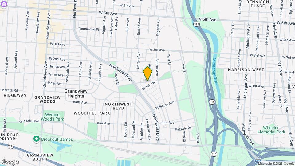 954 W 1st Ave Map and Location Details