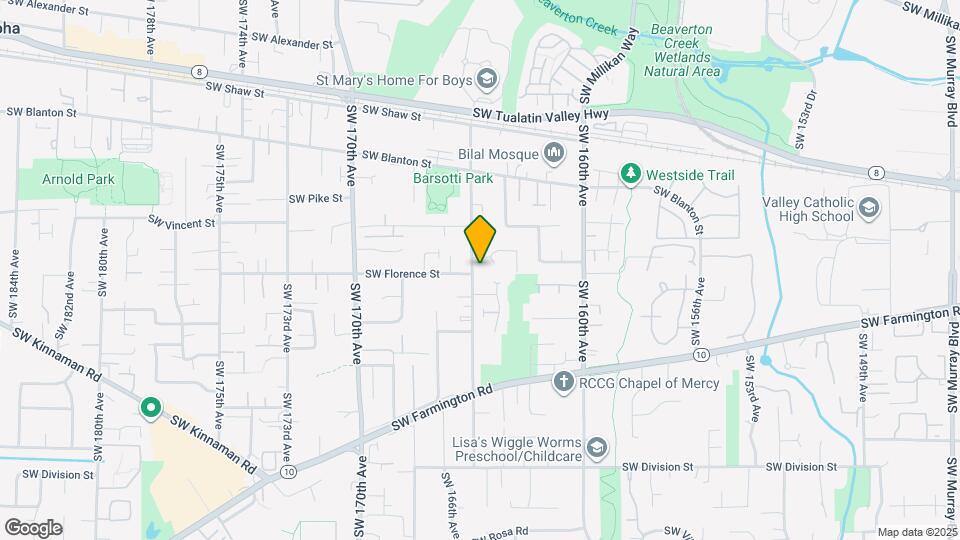 4550 SW 165th Ave Map and Location Details