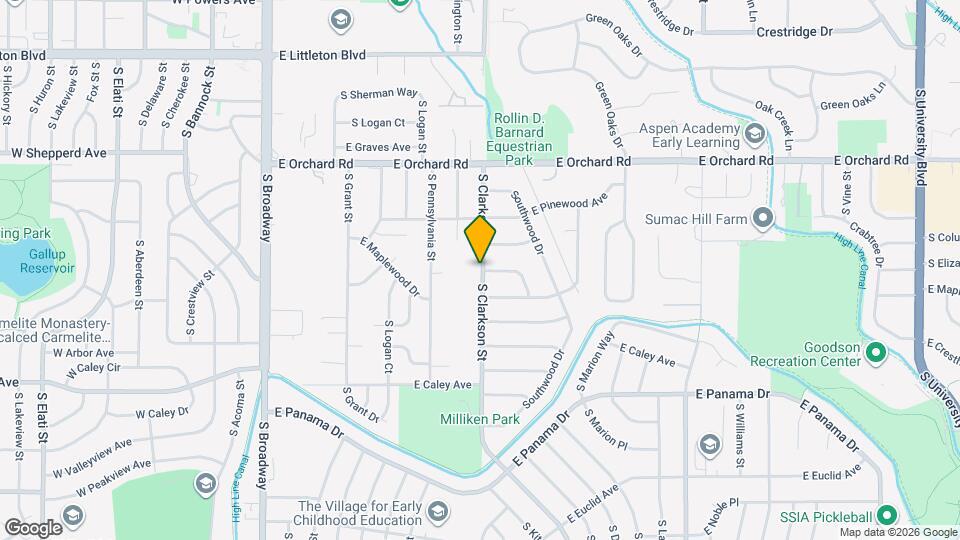 6201 S Clarkson St Map and Location Details