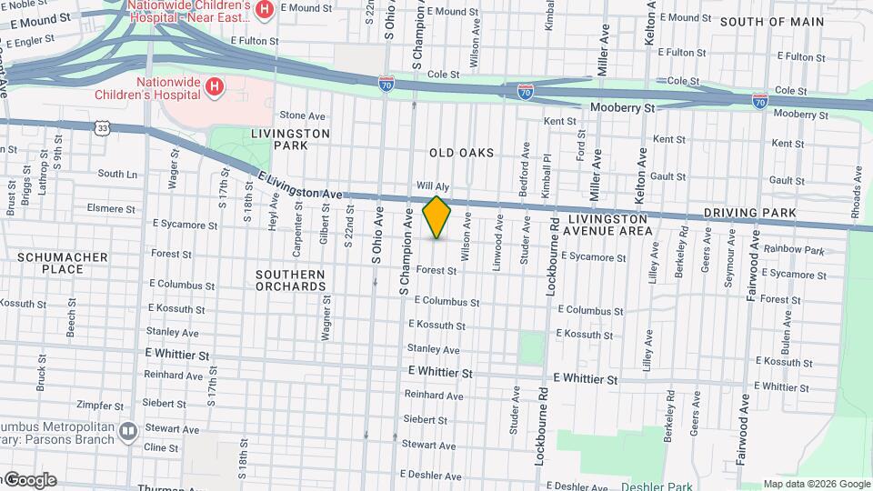 852 Oakwood Ave Map and Location Details