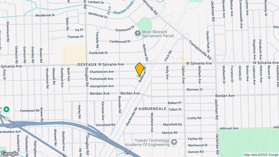 3901 Bellevue Rd Map and Location Details