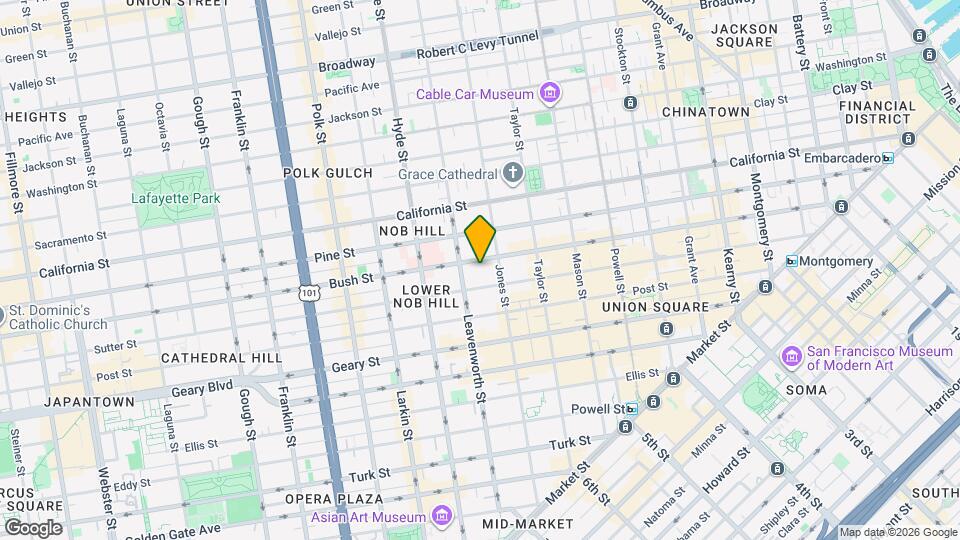 1053 Bush St Map and Location Details