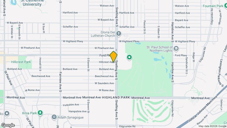 1588 Hillcrest Ave Map and Location Details