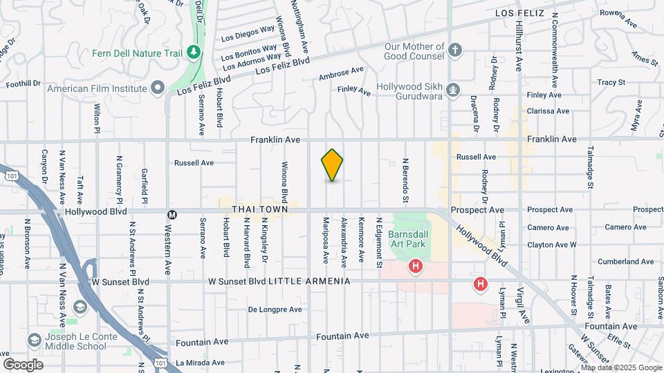 1736 N Mariposa Ave Mapa y Detalles de la Ubicación
