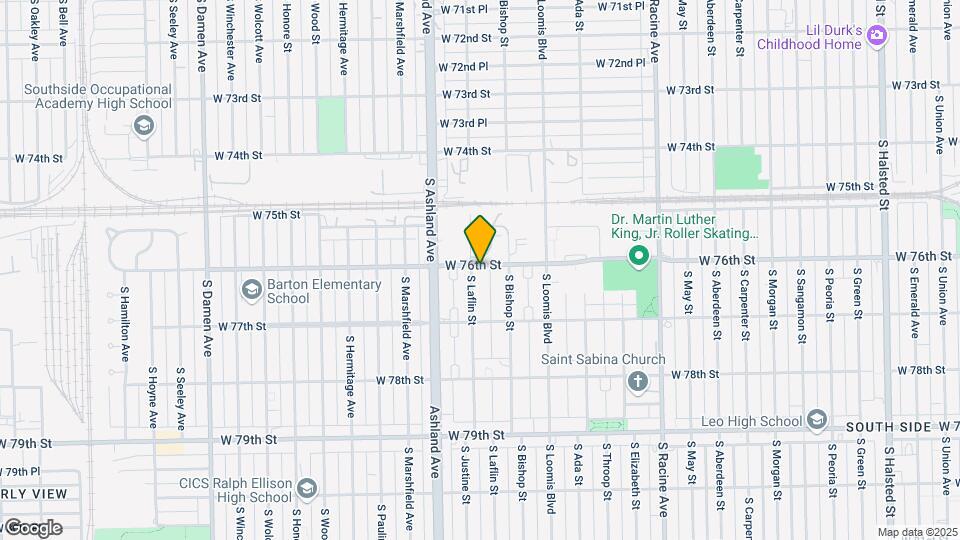 7601 S Laflin St Map and Location Details
